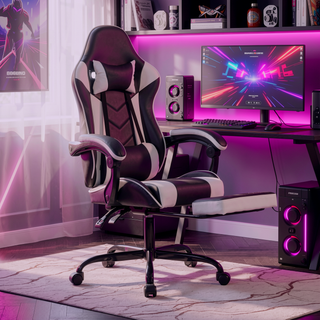 Sunvega Ergonomic Gaming Chair with Massage Lumbar Support and Adjustable Footrest