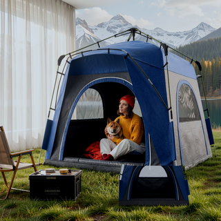 Sunvega Automatic Hydraulic Pop Up Tent for 4 Person Camping with Windows and Doors