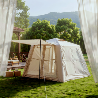 Sunvega 4 Season Inflatable Tent with Canopy and Hand Pump for 2-3 Person Camping