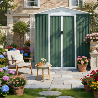 Sunvega Pent Roof Outdoor Storage Shed with Aluminum Alloy Frame and Sliding Door