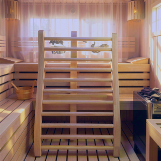 Sunvega Hemlock Round Stick Sauna Backrest for Sauna Room and Sofa Use