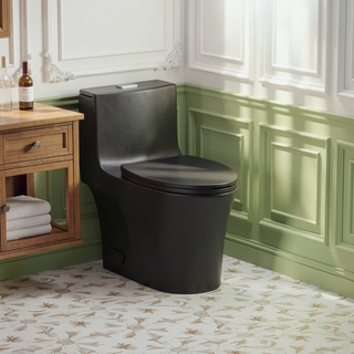 Sunvega Light Grey Elongated One-Piece Toilet with Dual Flush and Soft Closing Seat
