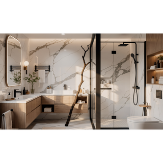 Sunvega Tempered Glass Sliding Shower Door with Aluminum Frame and Stainless Steel Handle