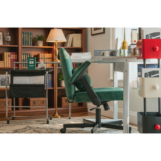 Sunvega Orange Criss Cross Armrest Office Chair with Wheels for Home Office