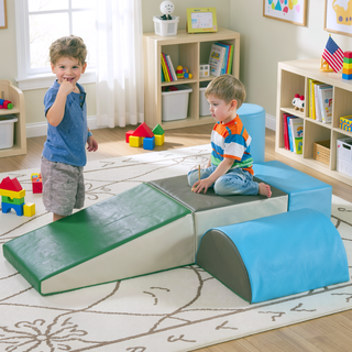 Sunvega 5 Piece Soft Foam Climb Crawl Activity Play Set with Blocks for Toddlers