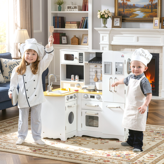 Sunvega Large Pretend Kitchen Playset with Appliances and Realistic Design for Kids