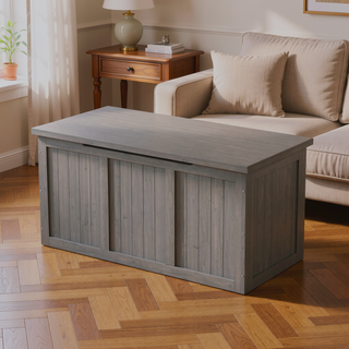 Sunvega 67 Gallon Outdoor Wooden Deck Box with Seat and Table Top