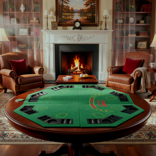 Sunvega 48 Inch Folding Octagon Poker Tabletop with Felt Surface for 8 Players
