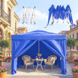 Sunvega 10'x10' Folding Canopy with 4 Removable Sidewalls and Gazebo for Outdoor Events