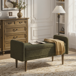 Sunvega Modern Velvet Storage Stool with Hidden Space for Living Room Bedroom