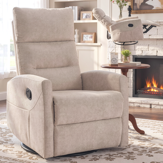 Sunvega Manual Recliner Chair with 360 Degree Swivel and Rocking Function in Grey Fabric