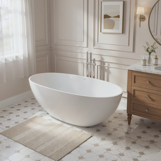 Sunvega Premium Deep Soaking Bathtub with Slip-Resistant Contour and Matte Finish
