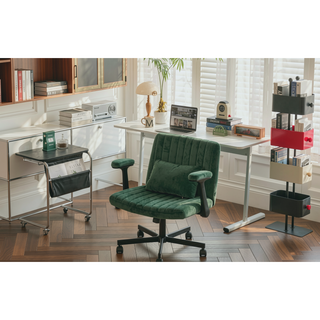 Sunvega Orange Criss Cross Armrest Office Chair with Wheels for Home Office