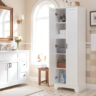 Sunvega Two Door Storage Cabinet with Adjustable Shelf Made of MDF Board for Bathroom