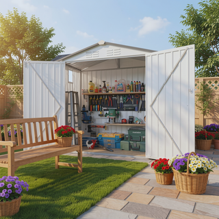 Sunvega 6X3.6FT Metal Storage Shed with Waterproof Roof and Lockable Door