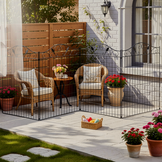 Sunvega Decorative Garden Fence Panel with Elegant Vine Patterns for Yard Landscaping