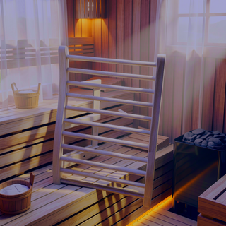 Sunvega Hemlock Round Stick Sauna Backrest for Sauna Room and Sofa Use
