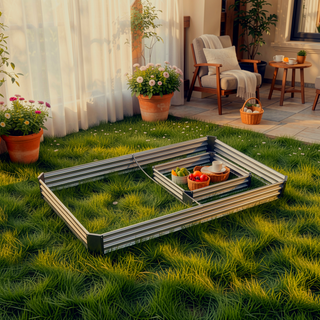 Sunvega 72x36x12 Inch Metal Raised Garden Bed for Plants Vegetables and Flowers
