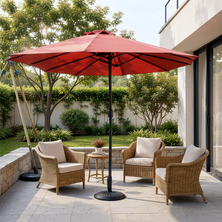 Sunvega 15-Foot Rectangular Outdoor Umbrella with Crank for Patio and Garden