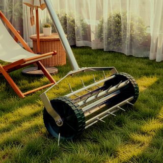 Sunvega 4 Wheel Heavy Duty Water Hose Reel Cart with Storage Basket and Weather Resistant Finish