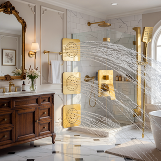 Sunvega Wall Mounted Rainfall Shower System with Hand Shower and Bodysprays