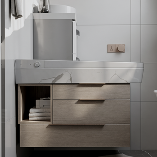 Sunvega Black Square Smart Toilet with Built-in Tank, Remote Control and Heated Bidet Seat