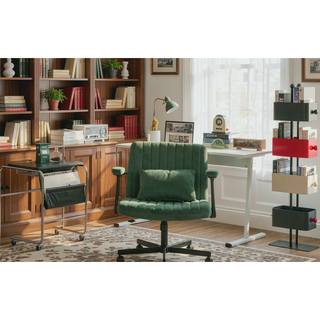 Sunvega Orange Criss Cross Armrest Office Chair with Wheels for Home Office