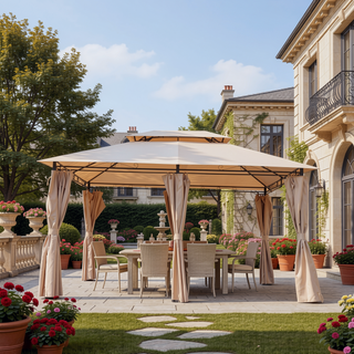 Sunvega 13x10 Outdoor Gazebo with Double Roof Mosquito Net for Patio Garden