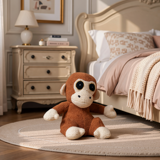 Sunvega Handcrafted Soft Cotton Knitted Monkey Plush Toy for All Ages