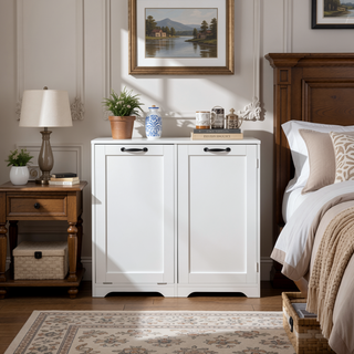 Sunvega Laundry Cabinet with 2 Removable Liner Bags for Easy Sorting and Storage