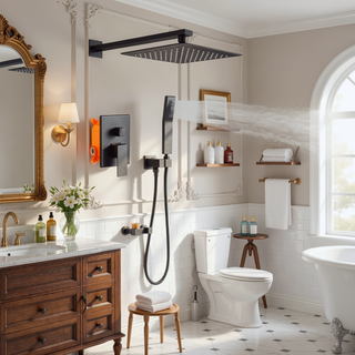 Sunvega Wall Mounted Shower System Combo Set with 10 Inch Rainfall and Handheld Faucet