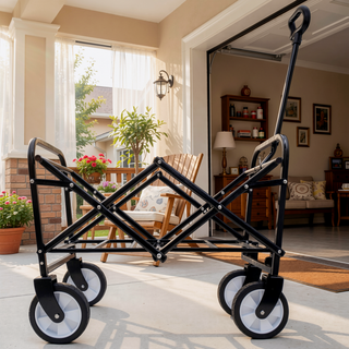 Sunvega Foldable Collapsible Wagon Cart with Extention Dual-Layer Design All-Terrain Wheels