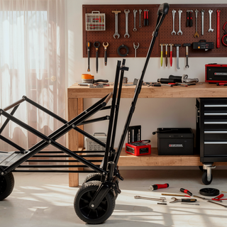 Sunvega Collapsible Wagon with Canopy 480Lbs Capacity 7" All-Terrain Wheels and Mosquito Net