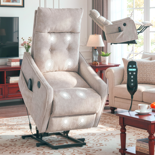 Sunvega Single Motor Power Lift Recliner Chair with Massage and Heat for Elderly