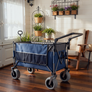 Sunvega Multi-Functional Push-Pull Folding Wagon Cart with 360° All-Terrain Wheels