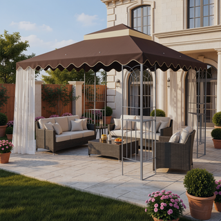 Sunvega 10x10 Ft Outdoor Patio Gazebo Replacement Canopy with Wavy Border