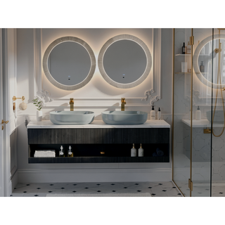 Sunvega 24x14 Inch White Oval Acrylic Above Counter Bathroom Vessel Sink