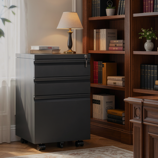 Sunvega 2 Drawer Mobile File Cabinet with Lock for Legal Letter A4 Size