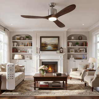 Sunvega 52-inch Flush Mount Ceiling Fan with Light and Remote Control
