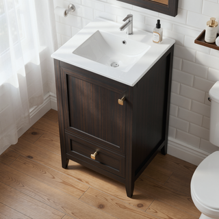 Sunvega 20 Inch Bathroom Vanity with Ceramic Sink and Adjustable Leveling Pads