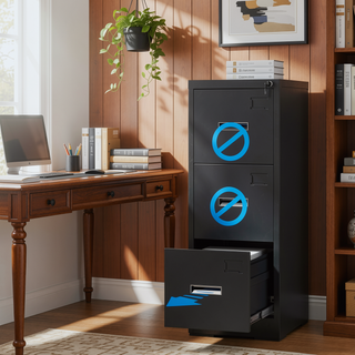 Sunvega 5 Drawer Metal Vertical File Cabinet with Lock on Wheels for Home Office