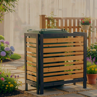 Sunvega 3-Panel Outdoor Air Conditioner Privacy Fence Screen for Garden and Patio