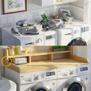 Sunvega Waterproof MDF Washer Dryer Countertop with Non-slip Pads and High Edge