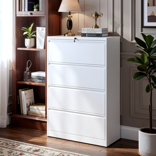 Sunvega 4 Drawer Metal Vertical File Cabinet with Lock for A4 Legal Letter Size