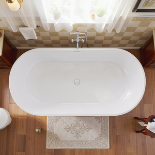 Sunvega Freestanding Solid Surface Bathtub with Excellent Heat Retention and Ergonomic Design