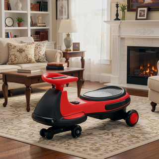Sunvega Kids 12V Wiggle Car with Bluetooth Music Flashing Wheels and LED Lights
