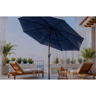 Sunvega 15-Foot Rectangular Outdoor Umbrella with Crank for Patio and Garden