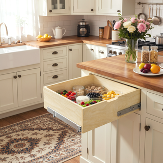 Sunvega Pull Out Cabinet Organizer with Full Extension Rail Slides for Kitchen Pantry