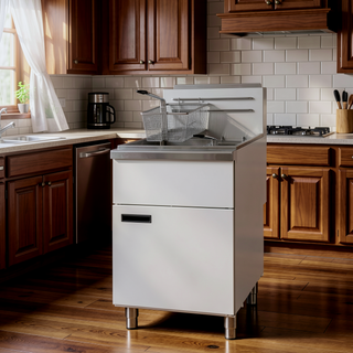 Sunvega Commercial 4-Burner Propane Deep Fryer with 120,000 BTU and Adjustable Thermostat