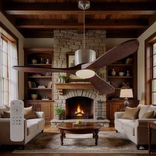Sunvega 52-inch Flush Mount Ceiling Fan with Light and Remote Control